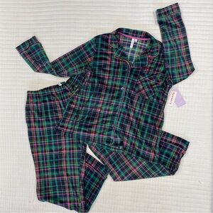 NWT Joyspun Green, Navy, Pink, & Yellow Plaid Pajama Set